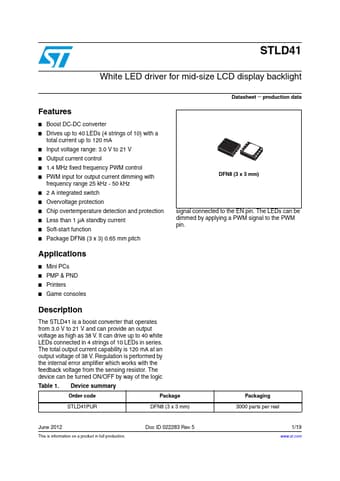 Datasheet Preview Page 1