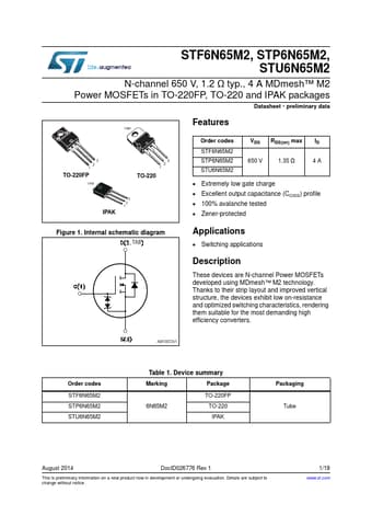  Datasheet Preview Page 1