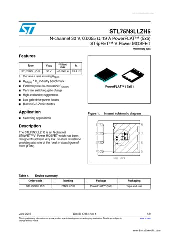  Datasheet Preview Page 1