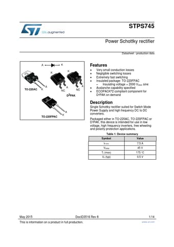  Datasheet Preview Page 1