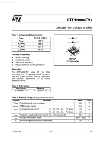  Datasheet Preview Page 1