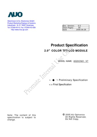 Datasheet Preview Page 1