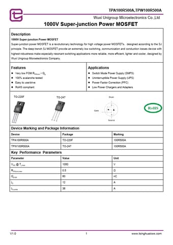  Datasheet Preview Page 1