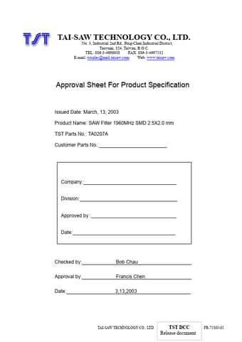  Datasheet Preview Page 1