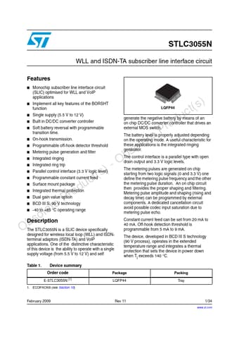  Datasheet Preview Page 1