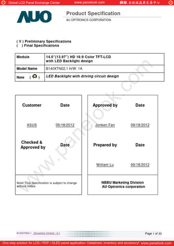  Datasheet Preview Page 1