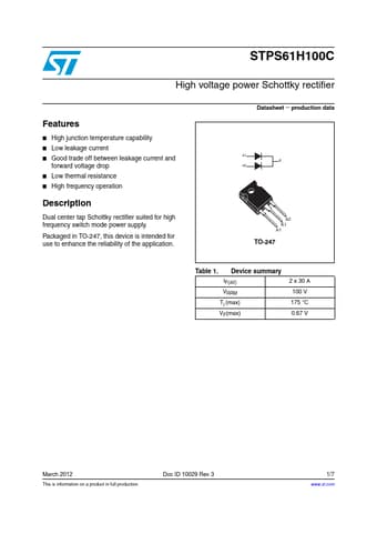  Datasheet Preview Page 1