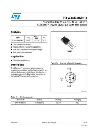  Datasheet Preview Page 1