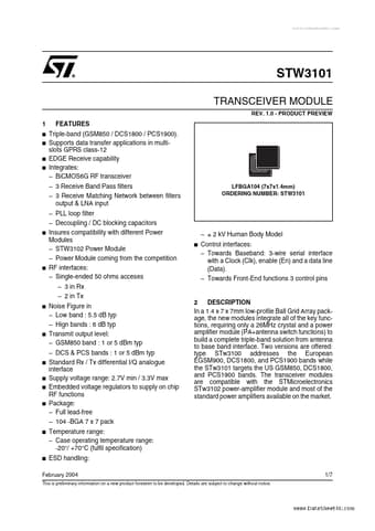  Datasheet Preview Page 1