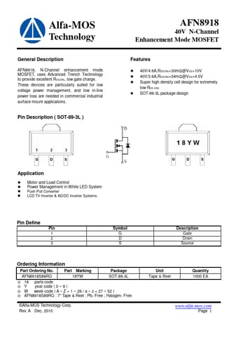 Datasheet Preview Page 1
