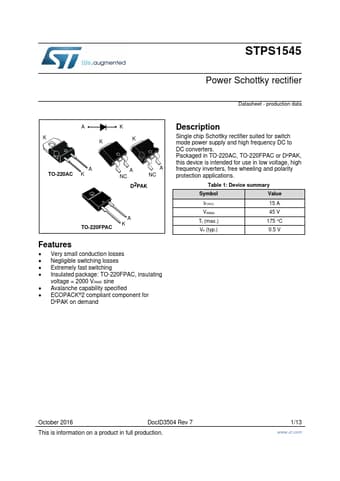  Datasheet Preview Page 1