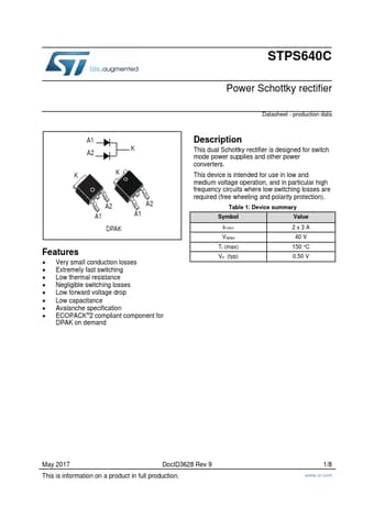  Datasheet Preview Page 1