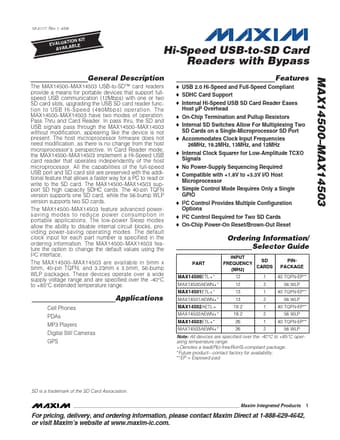  Datasheet Preview Page 1