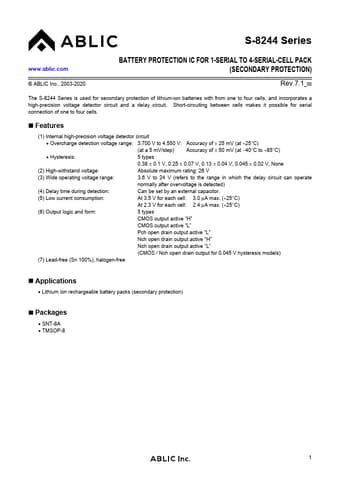  Datasheet Preview Page 1
