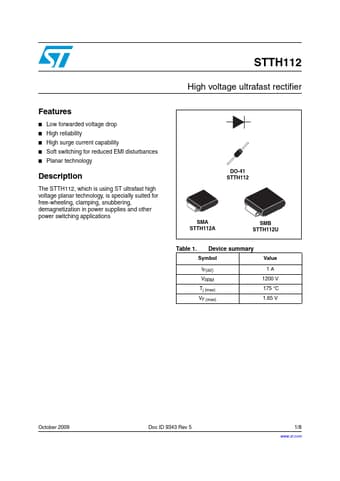  Datasheet Preview Page 1