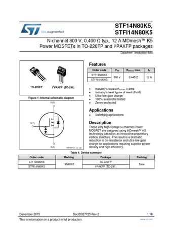  Datasheet Preview Page 1