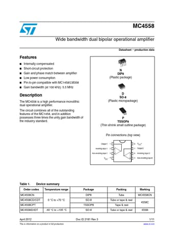  Datasheet Preview Page 1