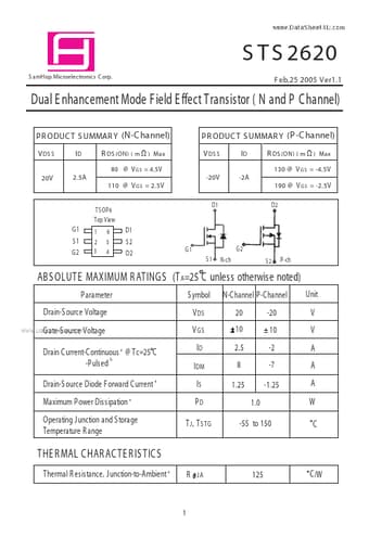  Datasheet Preview Page 1