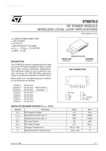  Datasheet Preview Page 1