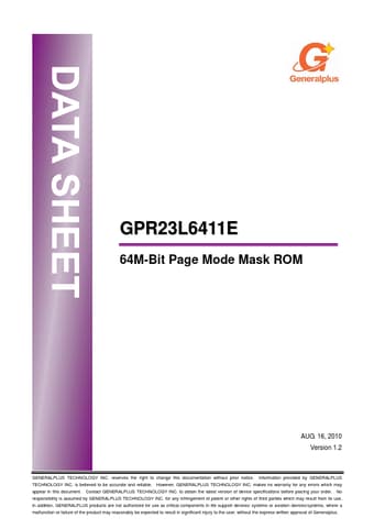  Datasheet Preview Page 1