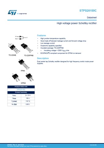  Datasheet Preview Page 1
