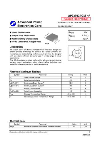  Datasheet Preview Page 1