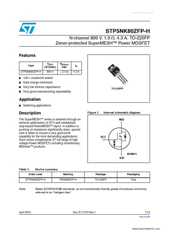  Datasheet Preview Page 1
