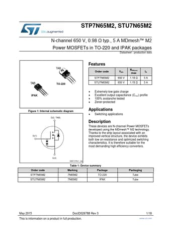  Datasheet Preview Page 1