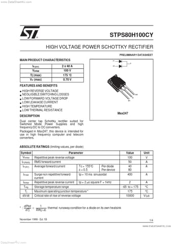  Datasheet Preview Page 1