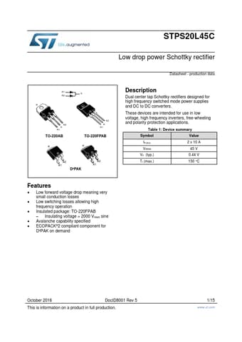  Datasheet Preview Page 1