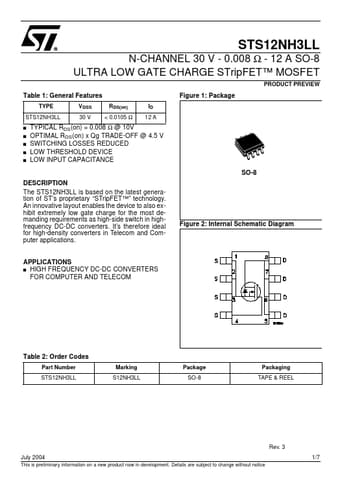  Datasheet Preview Page 1