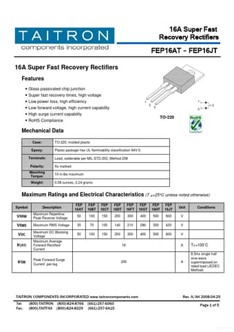  Datasheet Preview Page 1