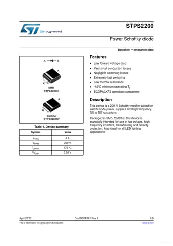  Datasheet Preview Page 1