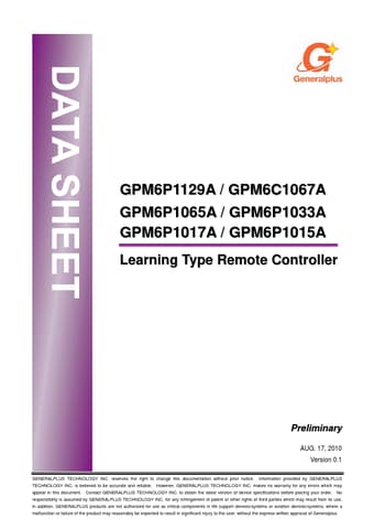  Datasheet Preview Page 1