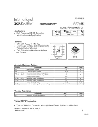 Datasheet Preview Page 1