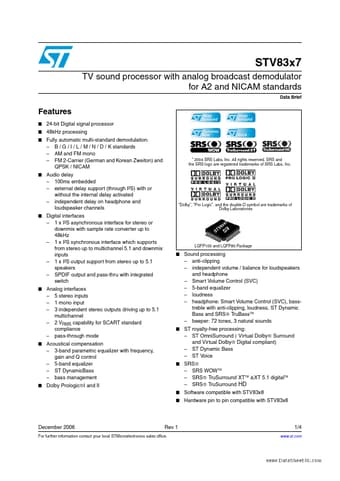  Datasheet Preview Page 1