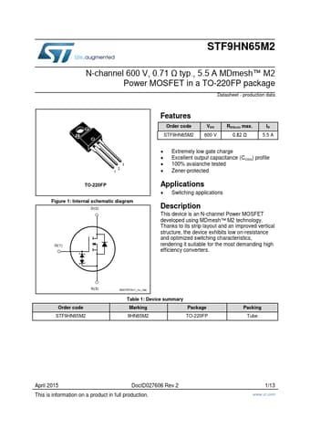  Datasheet Preview Page 1