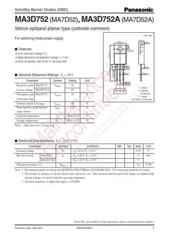  Datasheet Preview Page 1