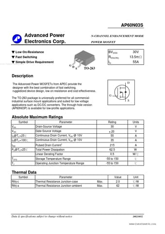 Datasheet Preview Page 1