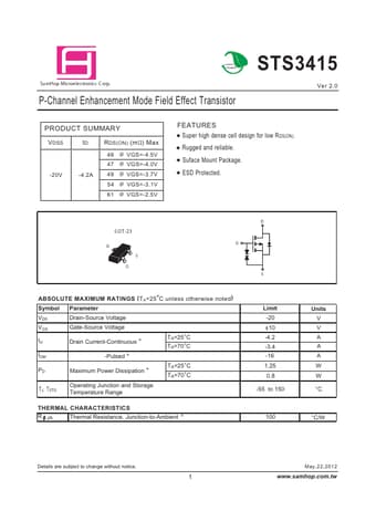  Datasheet Preview Page 1