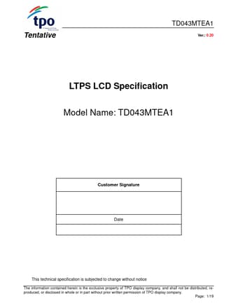  Datasheet Preview Page 1