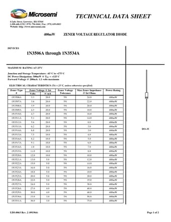  Datasheet Preview Page 1