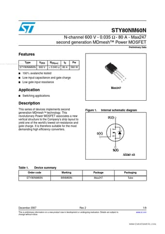  Datasheet Preview Page 1