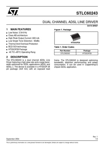  Datasheet Preview Page 1