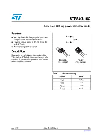  Datasheet Preview Page 1