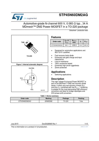  Datasheet Preview Page 1
