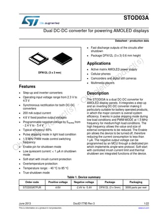  Datasheet Preview Page 1