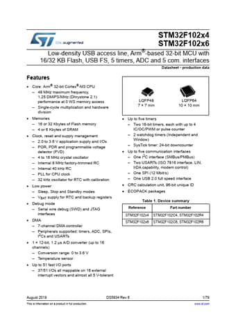  Datasheet Preview Page 1