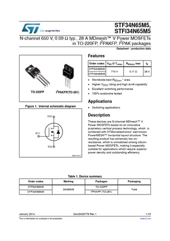  Datasheet Preview Page 1
