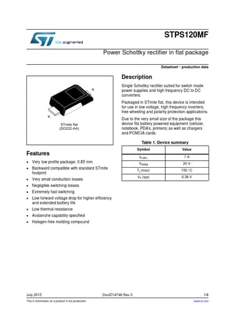 Datasheet Preview Page 1